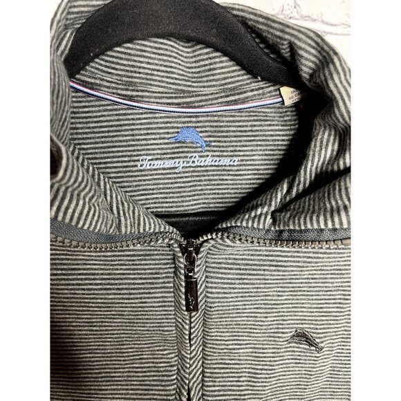 TOMMY BAHAMA MENS 1/4 ZIP FRONT STRIPED LONG SLEEVE SHIRT  SZ (M)  D-291   READ - Picture 2 of 5